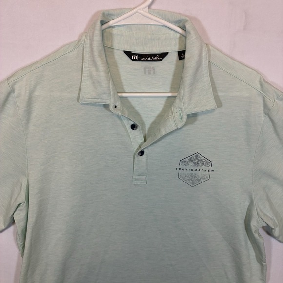 TravisMathew Other - TravisMathew Polo Shirt Mens Large Mint Green Heathered Graphic Golf Casual L